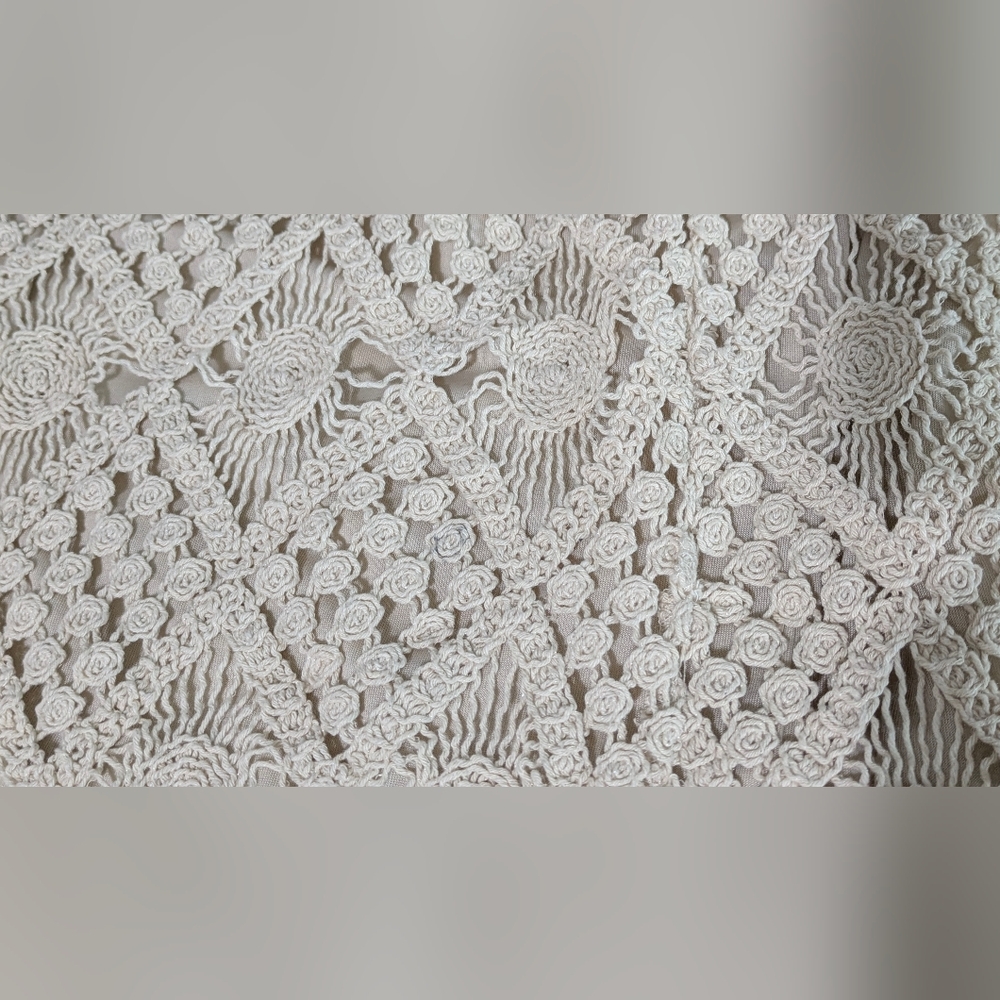 NWT Blue Rain Boho Diamond Crochet Maxi Skirt Cream/Tan Size S Festival Bohemia - Picture 10 of 13